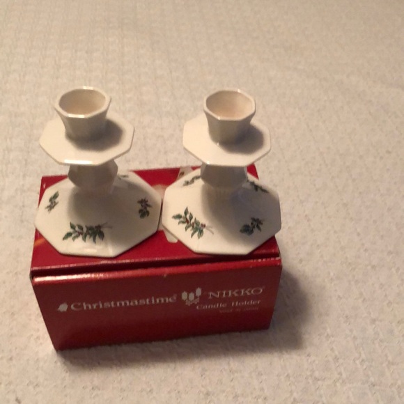 Nikko Ceramics Holiday Nikko Christmas Pair 4 Candle Holders Poshmark